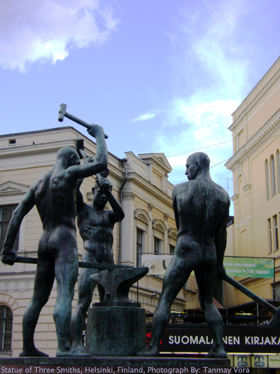 Statue of Three Smiths, Helsinki, Finland